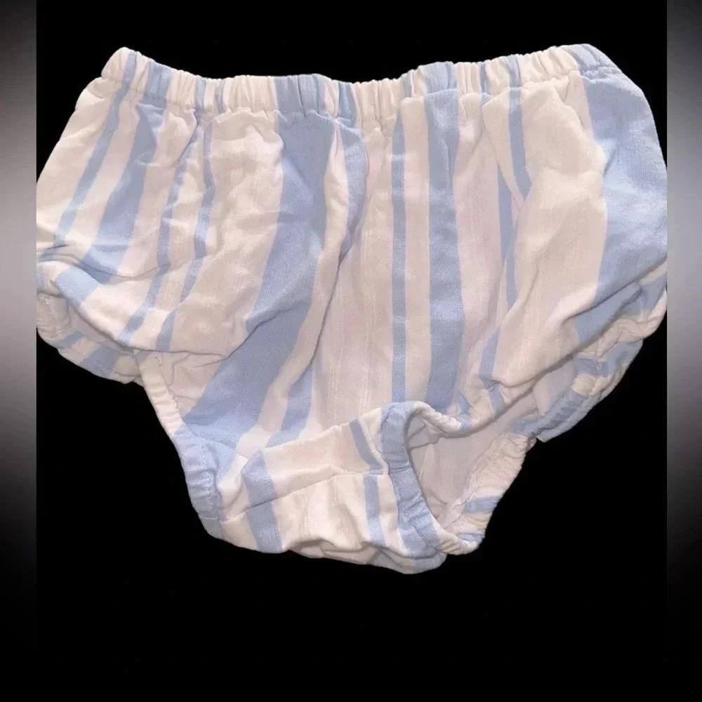 EUC Little Me 18m Blue And White Stripped dress with Diaper Cover.